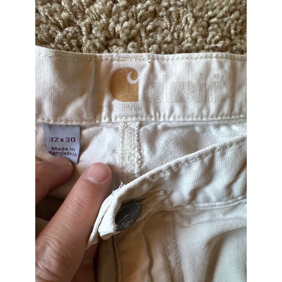 Carhartt Relaxed Fit Double Knee 31x30 Twill Ultra Faded Natural Carpenter Pants - Picture 3 of 11